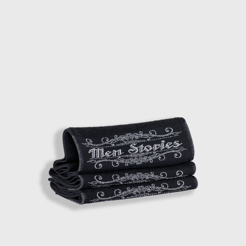 SET MIT 6 SCHWARZEN SERVIETTEN